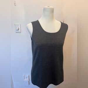 St. John Sleeveless Knit Tank Top Charcoal Gray Small
